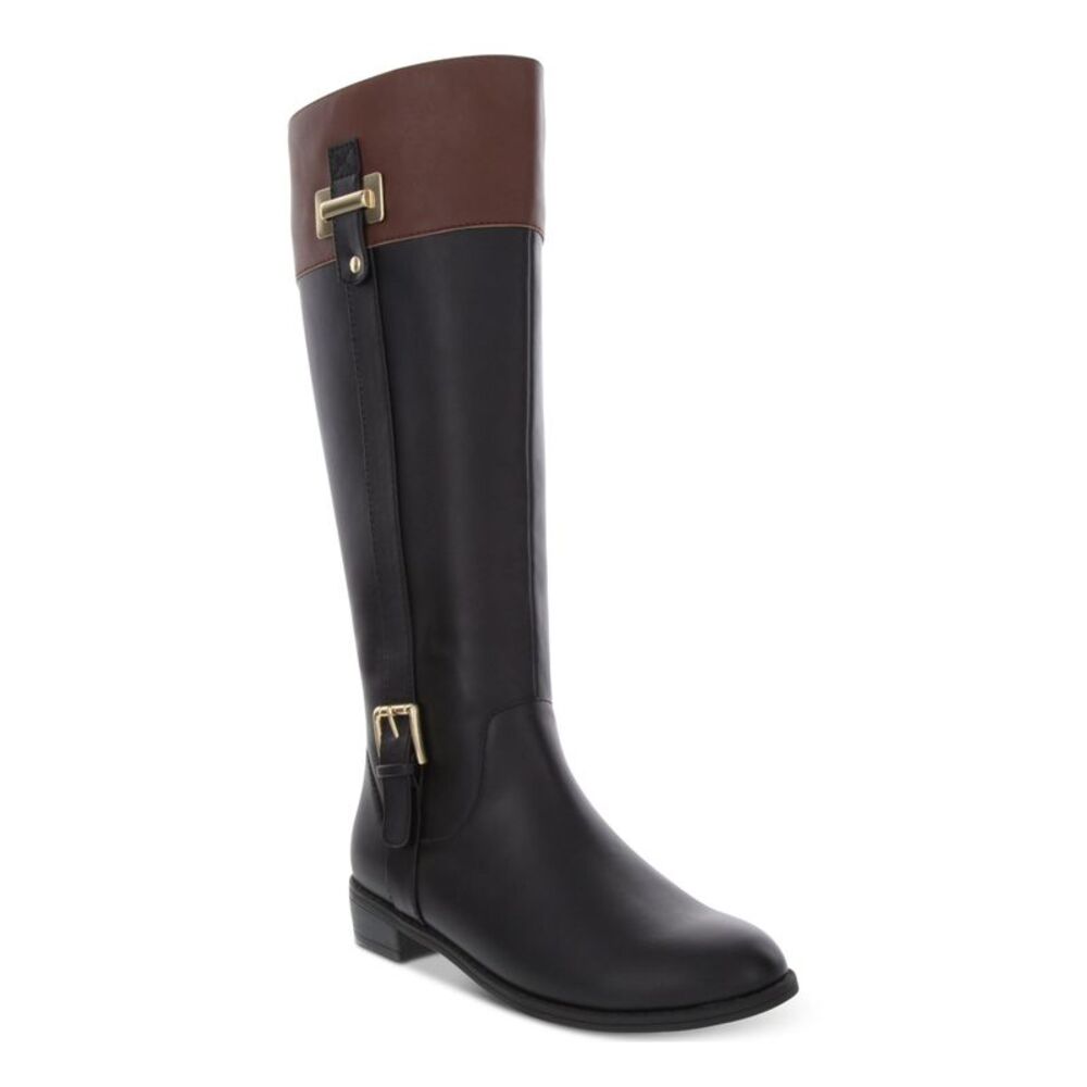 KAREN SCOTT Womens Black Wide Calf Deliee2 Toe Block Heel Riding Boot 6.5 M WC